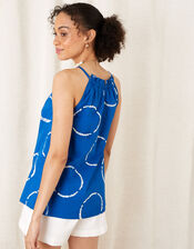 Tie-Dye Poplin Cami , Blue (BLUE), large