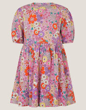 Floral Jersey Skater Dress, Multi (MULTI), large