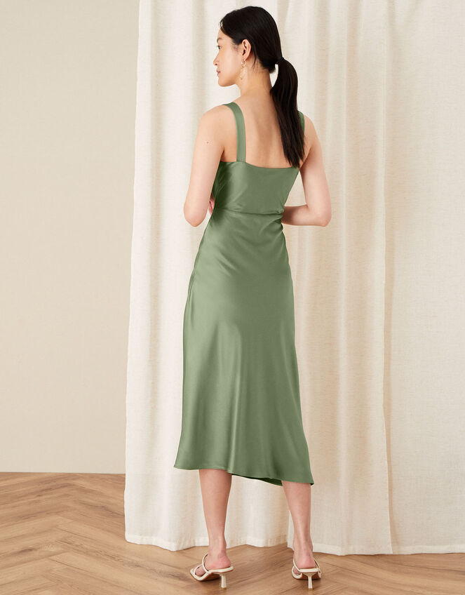 Camilla Cowl Satin Dress, Green (GREEN), large