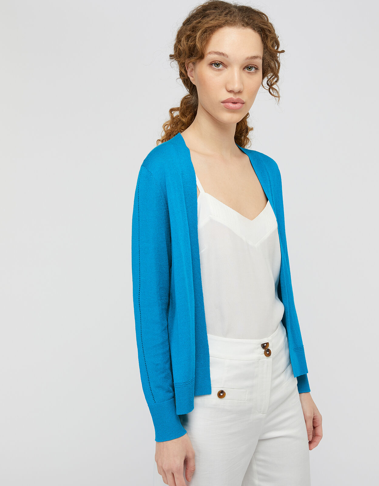 linen blend cardigan