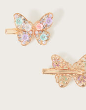 Bloom Butterfly Hair Clips Set of Two, , large