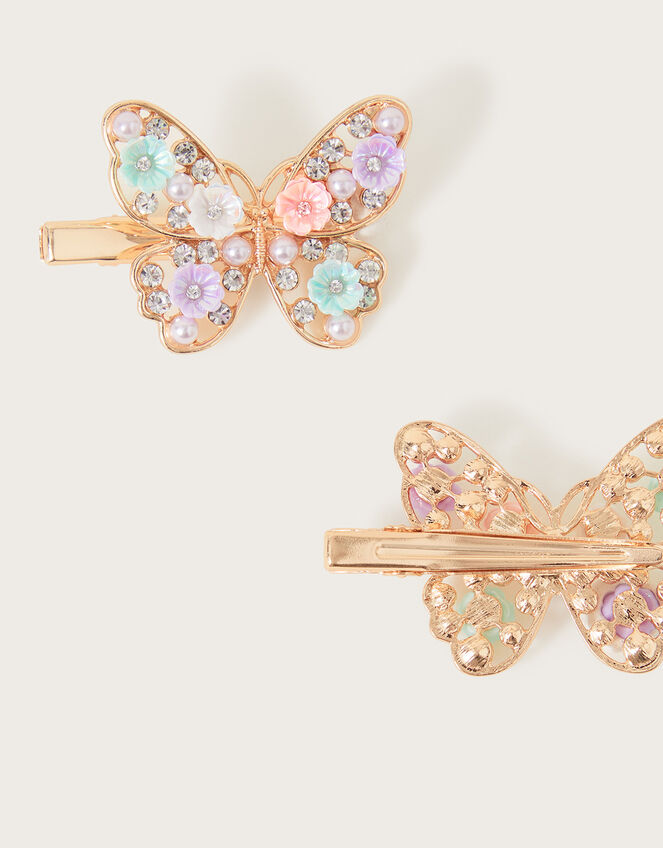 Bloom Butterfly Hair Clips Set of Two, , large