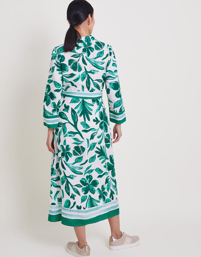 Naomi Print Shirt Dress, Green (GREEN), large