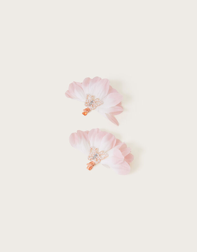 Ombre Fancy Flower Hair Clips Set of Two, , large