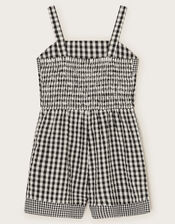 Gingham Playsuit , Black (BLACK), large