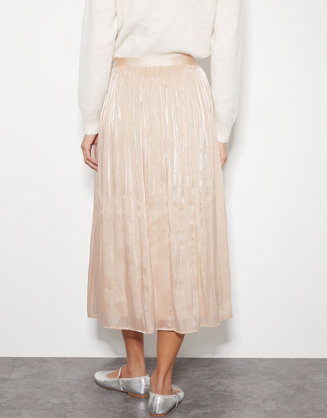 Sia Metallic Shimmer Midi Skirt, Gold (GOLD), large