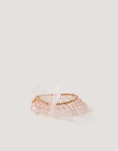 3-Pack Organza Bow Bead Bracelets, , large