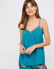 Brooke Embellished Cami Top, Teal (TEAL), large