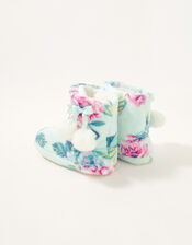 Hydrangea Slipper Boots, Blue (AQUA), large