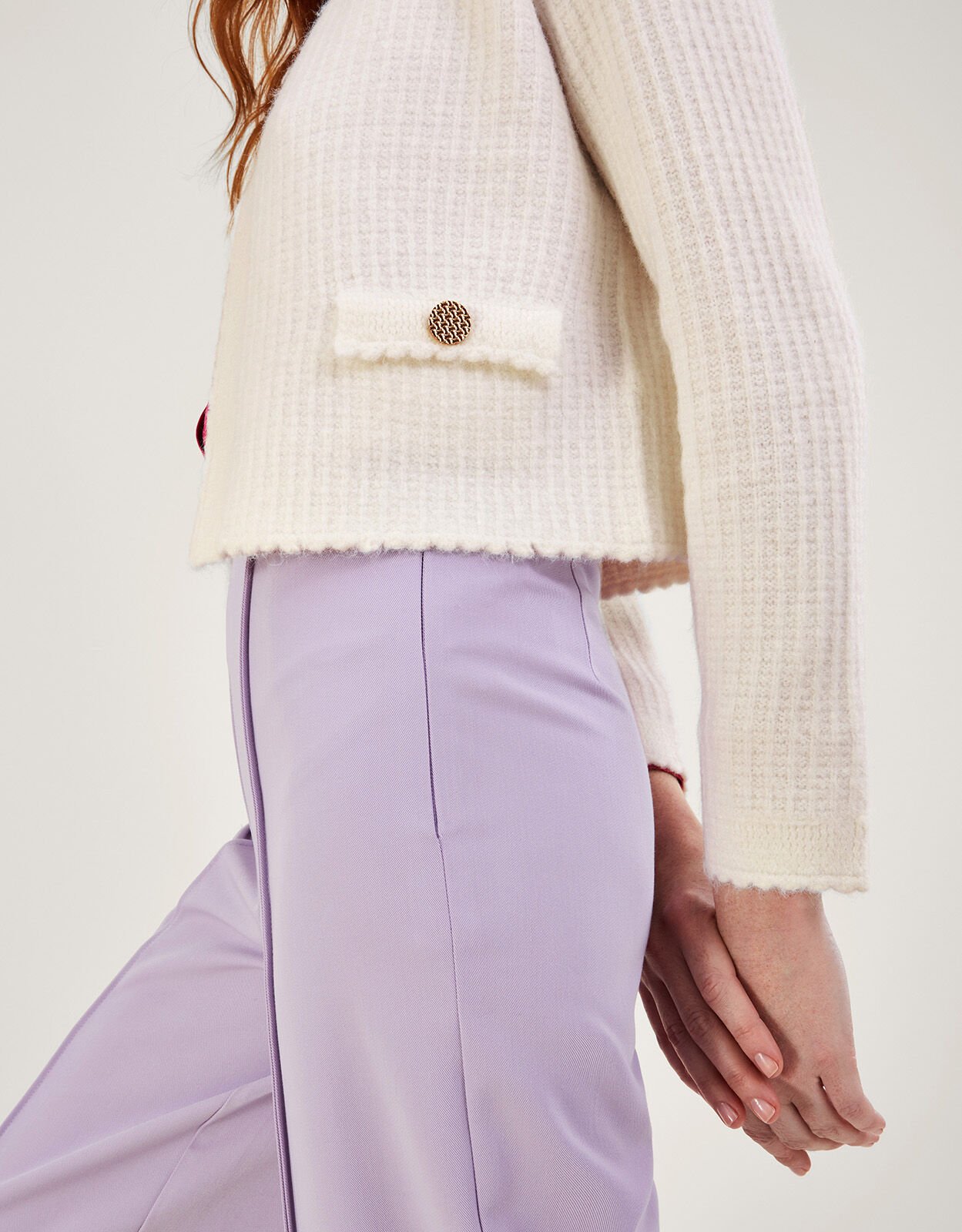 Cropped knit jacket outlet