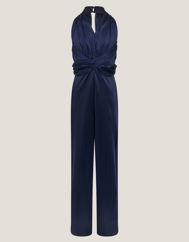 Tia Twist Sleeveless Jumpsuit, Blue (NAVY), large