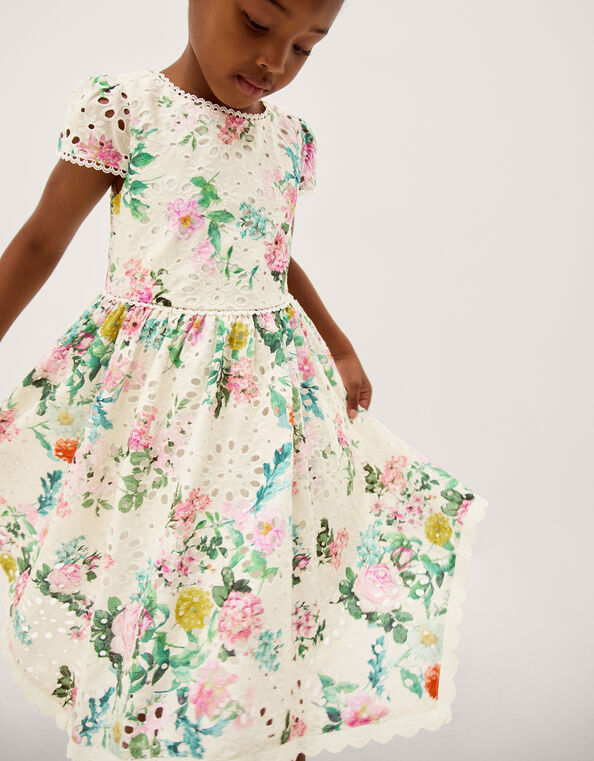 Khia Floral Broderie Party Dress, Multi (MULTI), large