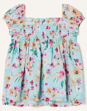 Baby Floral Top and Leggings Set , Blue (AQUA), large