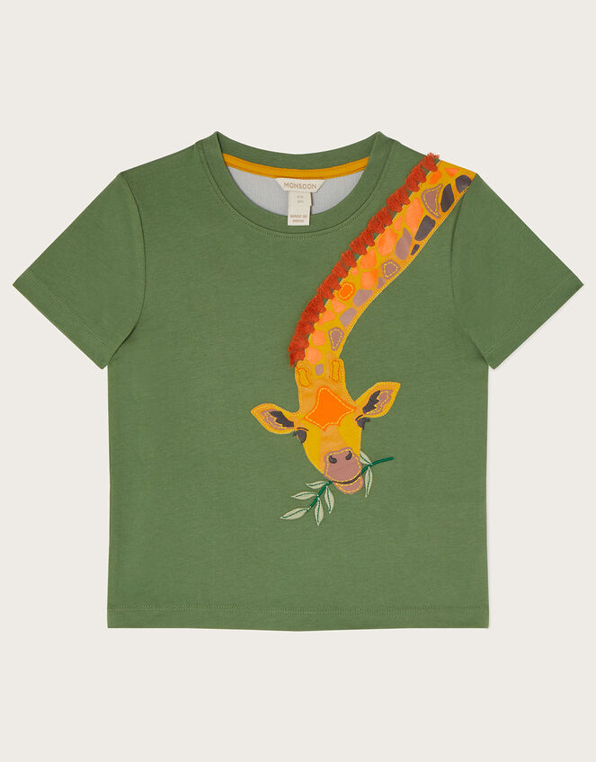 Embroidered Giraffe T-Shirt WWF-UK Collaboration Green