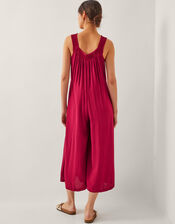 Rachel Sleeveless Culotte Jumpsuit, Red (BURGUNDY), large