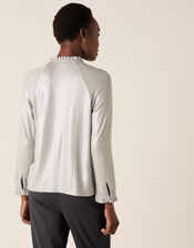 LOUNGE Gayle Shimmer Blouse, Grey (GREY), large