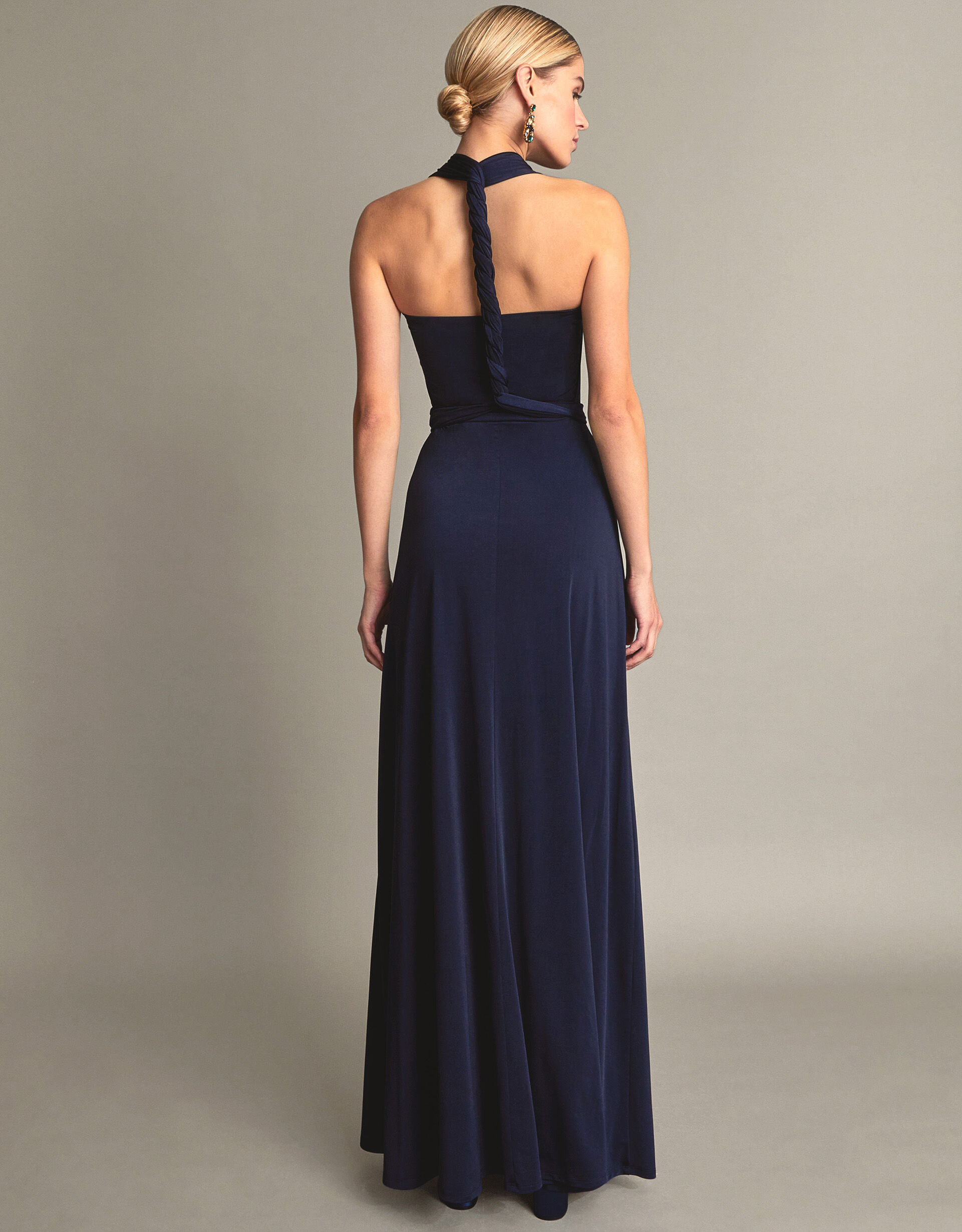 monsoon navy bridesmaid dress Size:3XL / 4XL (Made to order) ethos_denim black long dress halter