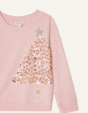 Long Sleeve Christmas Tree Sweatshirt, Pink (PINK), large