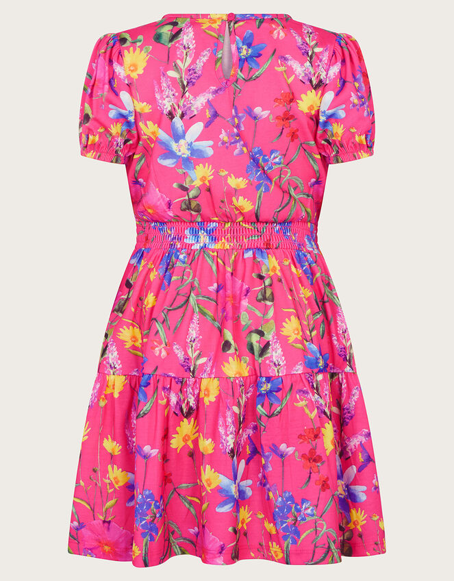 Botanical Jersey Dress, Pink (MAGENTA), large