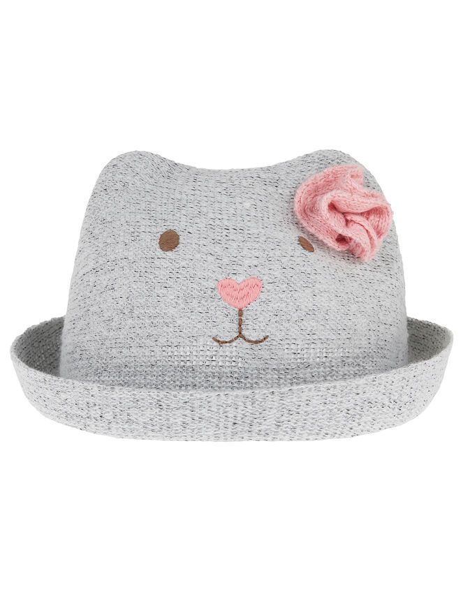 Baby Brooke Bear Bowler Hat, Grey (GREY), large