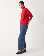 Bray Asymmetrical Button Jumper, Red (RED), large