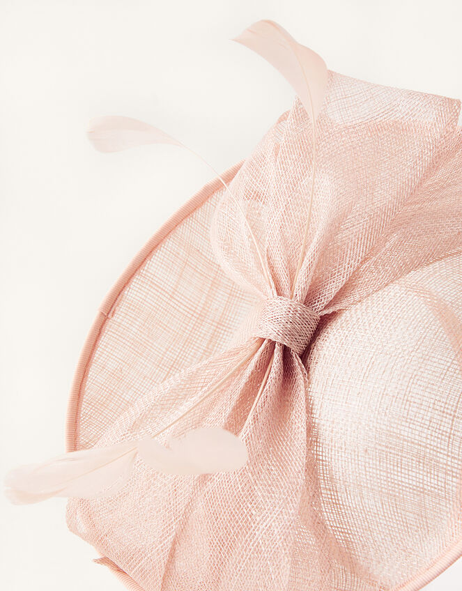 Bow Disc Fascinator , Pink (BLUSH), large