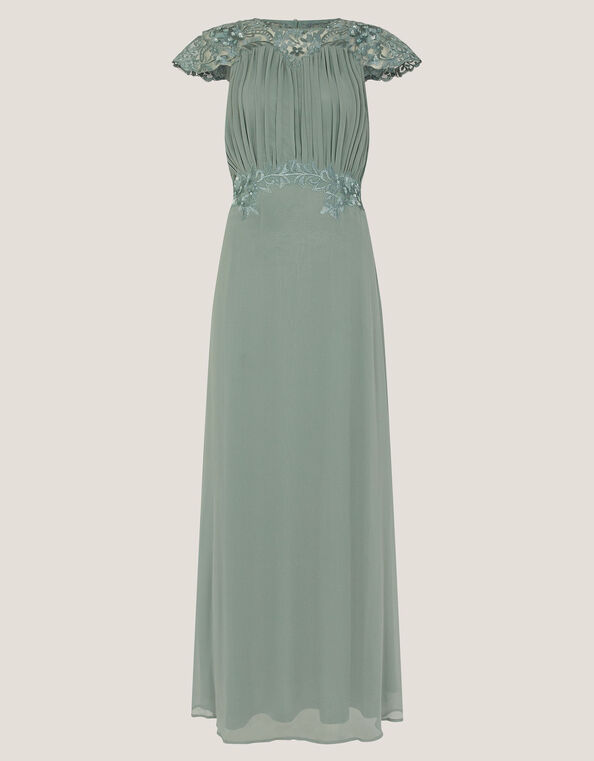 Elodie Lace Chiffon Bridesmaid Dress, Green (SAGE), large