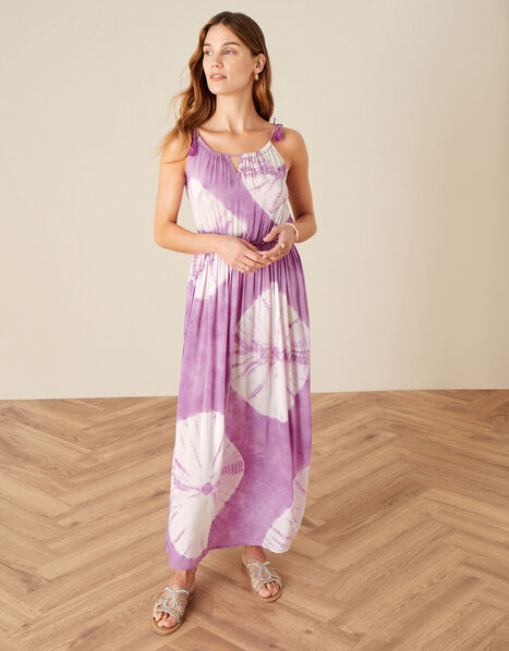 Luiza Tie-Dye Midi Dress Purple, Purple (PURPLE), large