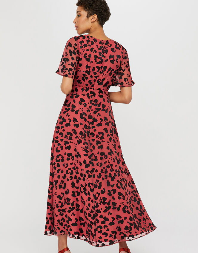 Annie Animal Burnout Maxi Dress, Orange (RUST), large