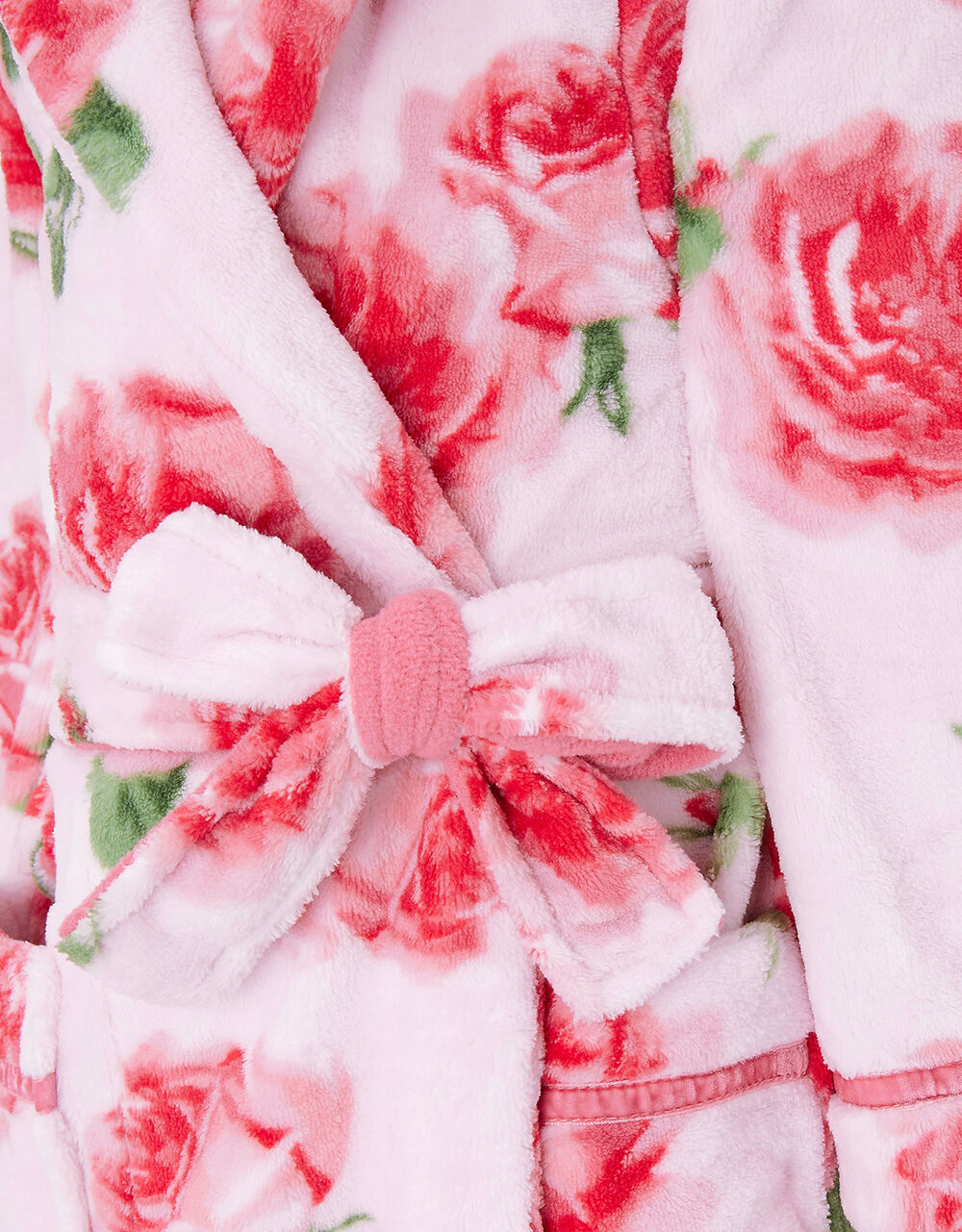 Chunky Rose Print Robe with Recycled Polyester Pink Nightwear