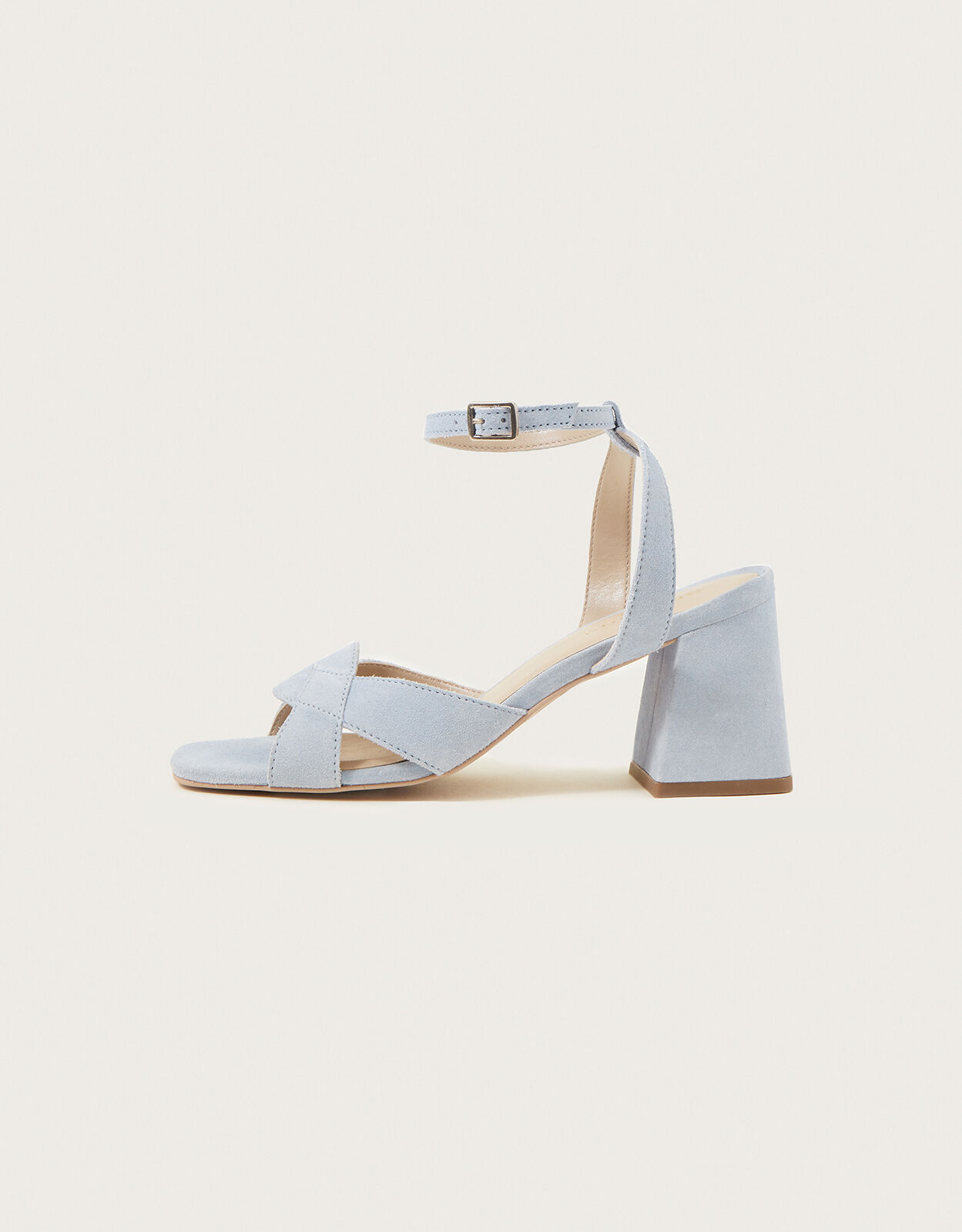Suede Block Heels Blue