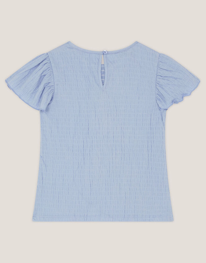 Embellished Floral Appliqu&eacute; Top, Blue (BLUE), large