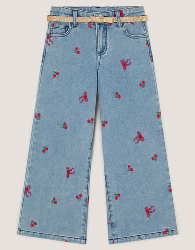 Mon Cheri Embroidered Jeans, Blue (BLUE), large