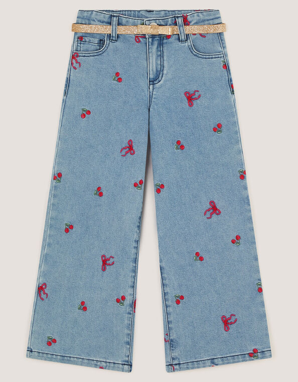 Mon Cheri Embroidered Jeans, Blue (BLUE), large