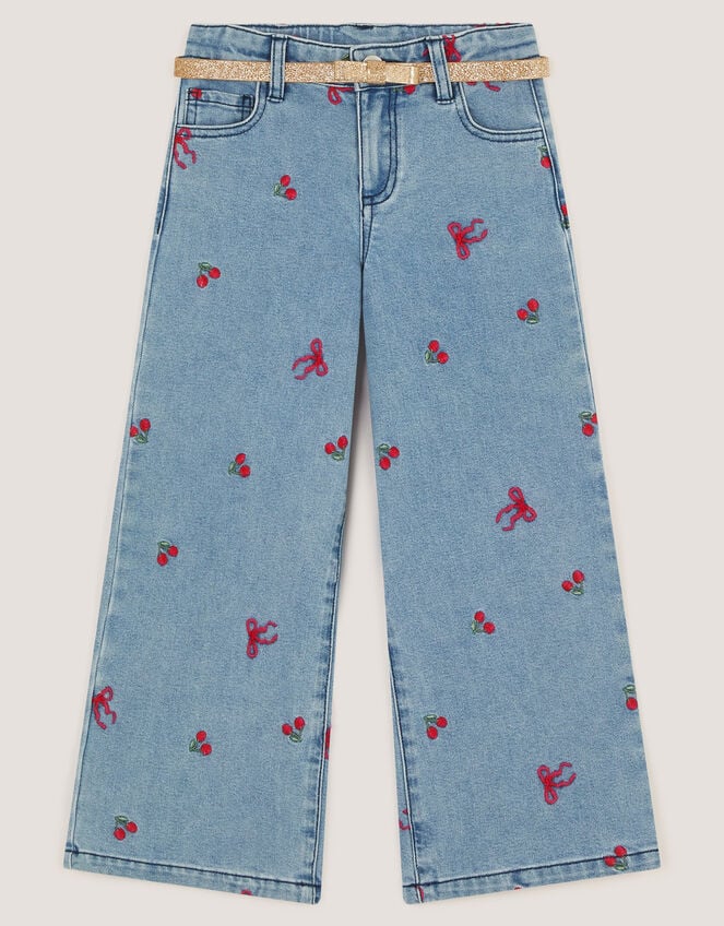 Mon Cheri Embroidered Jeans, Blue (BLUE), large