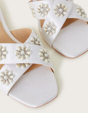 Embellished Flat Bridal Sandals, Ivory (IVORY), large