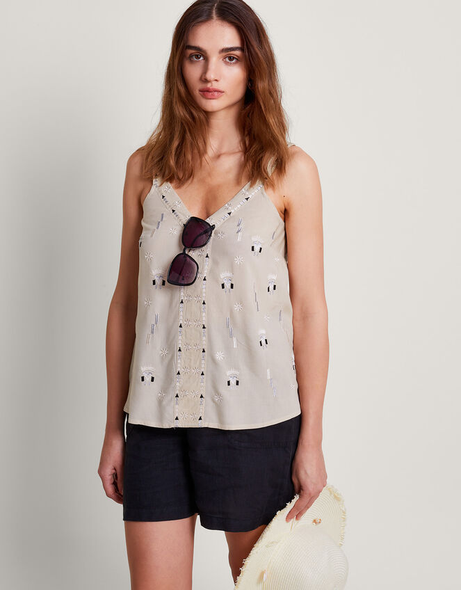 Fia Embroidered Cami, Ivory (IVORY), large