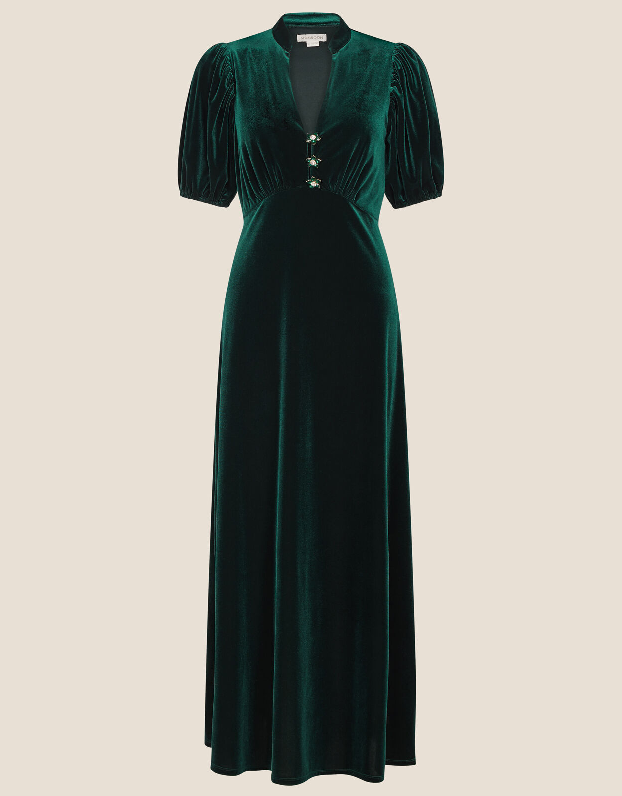 monsoon green velvet dress