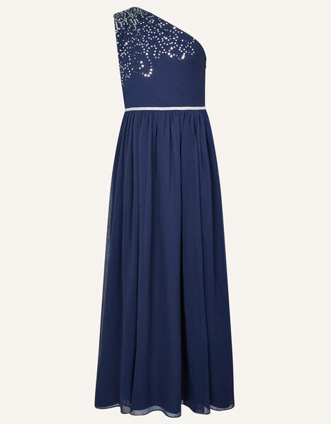 Scatter Sequin Prom Dress Blue, Blue (NAVY), large