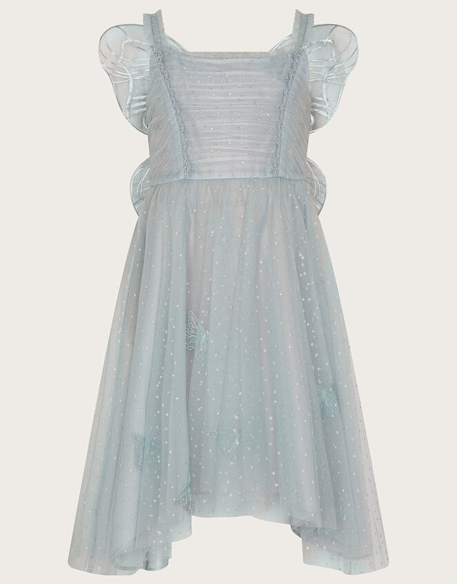 Land of Wonder Butterfly Wings Glitter Dress, Grey (GREY), large
