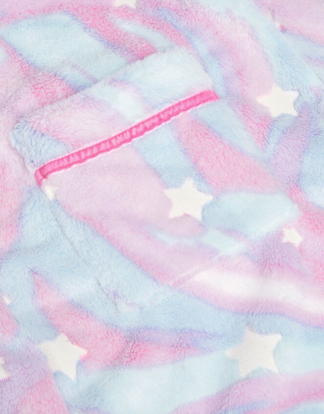Fleece Marble Star Print Dressing Gown, Multi (MULTI), large