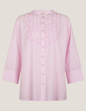 Laura Ruffle Stripe Shirt, Pink (PINK), large