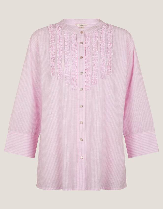 Laura Ruffle Stripe Shirt, Pink (PINK), large