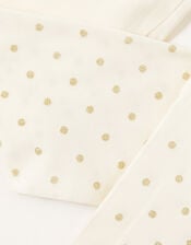 Baby 40 Denier Glitter Spot Tights, Gold (GOLD), large