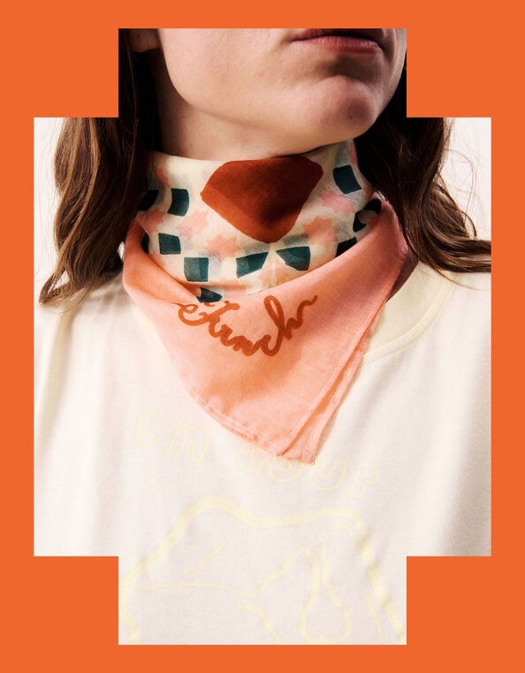 FRNCH Yumbilla Print Square Cotton Scarf, , large