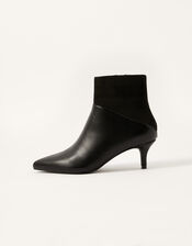 Mixed Material Ankle Boots, Black (BLACK), large