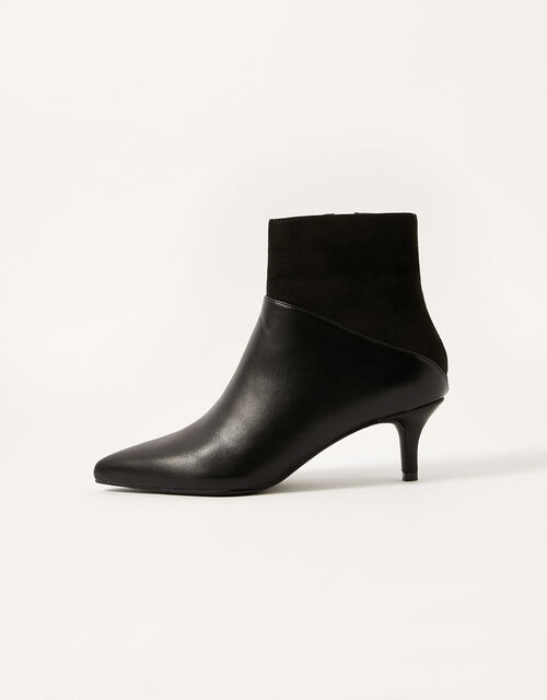 Mixed Material Ankle Boots, Black (BLACK), large