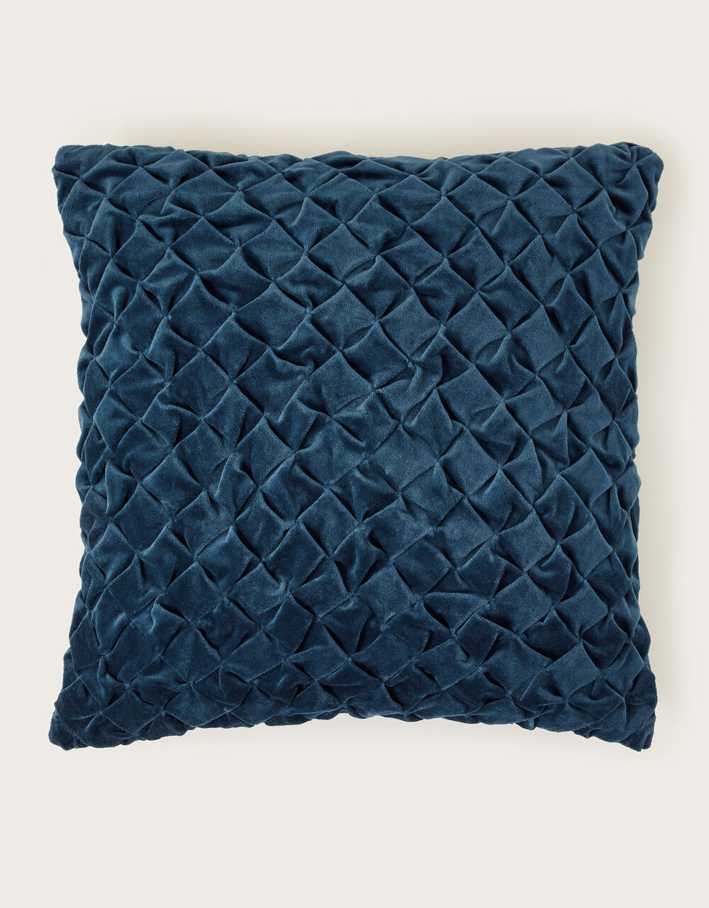 Quilted Velvet Cushion Blue