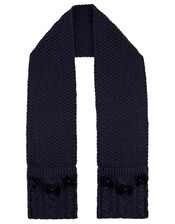 Velvet Bow Sparkle Knit Scarf, , large