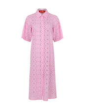 Crās Broderie Midi Shirt Dress, Pink (PINK), large
